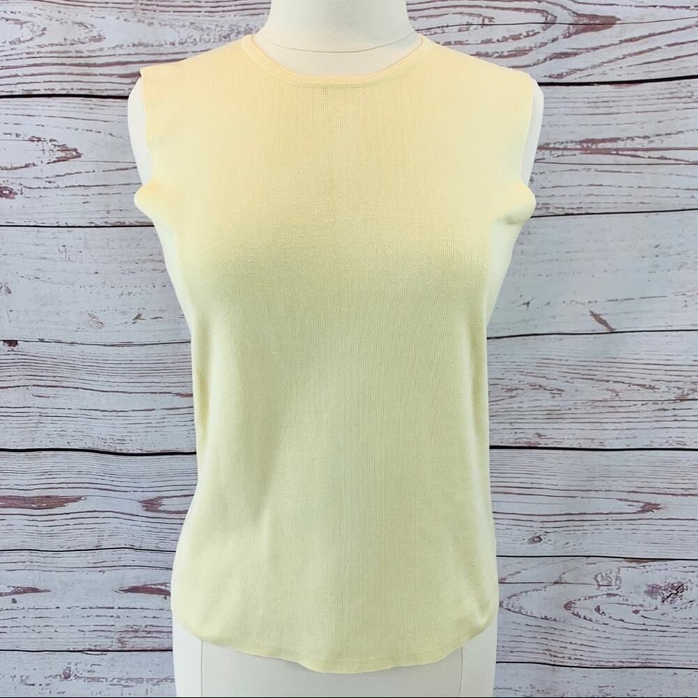 Brooks Brothers 346 yellow sweater sleeveless silk